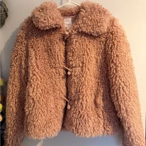 LC Lauren Conrad dusty rose Faux Fur Jacket